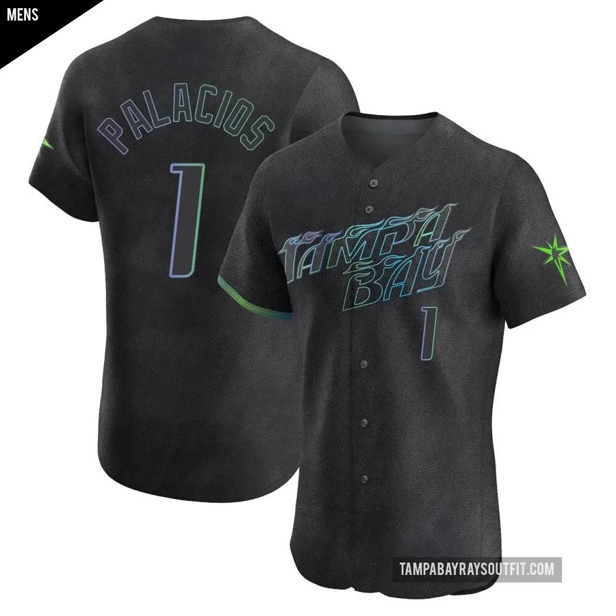 Men's Tampa Bay Rays ＃1 Richie Palacios Elite Charcoal 2024 City Connect Jersey