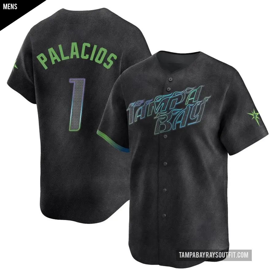 Men's Tampa Bay Rays ＃1 Richie Palacios Limited Charcoal 2024 City Connect Jersey