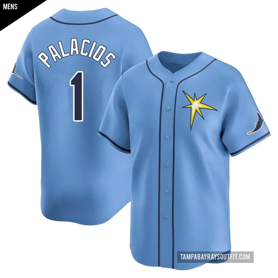 Men's Tampa Bay Rays ＃1 Richie Palacios Limited Light Blue Alternate Jersey