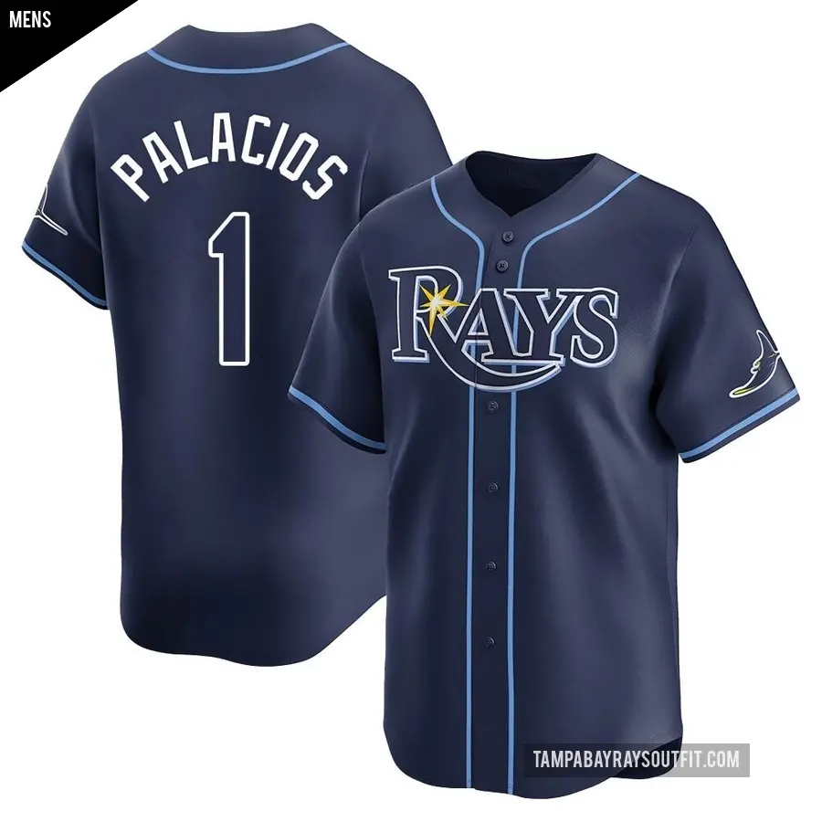 Men's Tampa Bay Rays ＃1 Richie Palacios Limited Navy Away Jersey