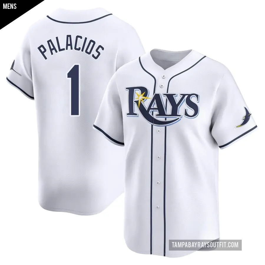 Men's Tampa Bay Rays ＃1 Richie Palacios Limited White Home Jersey