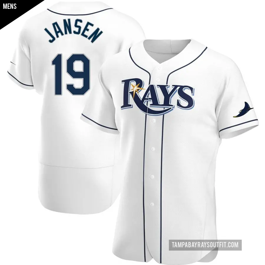 Men's Tampa Bay Rays ＃19 Danny Jansen Authentic White Home Jersey