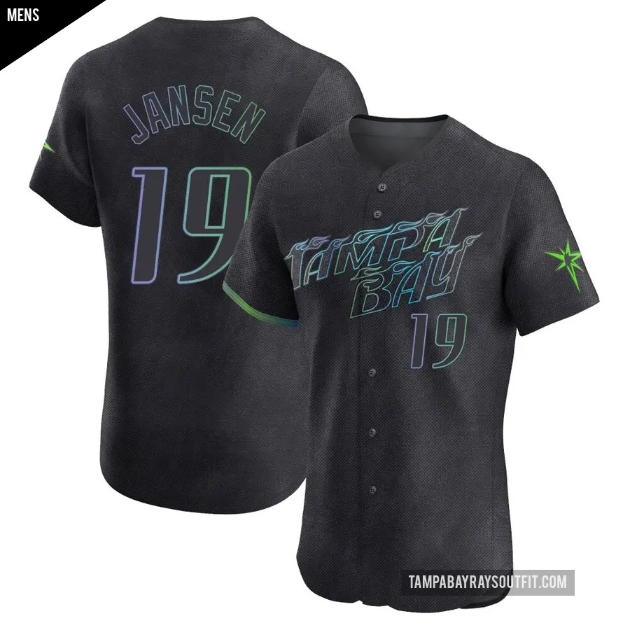 Men's Tampa Bay Rays ＃19 Danny Jansen Elite Charcoal 2024 City Connect Jersey