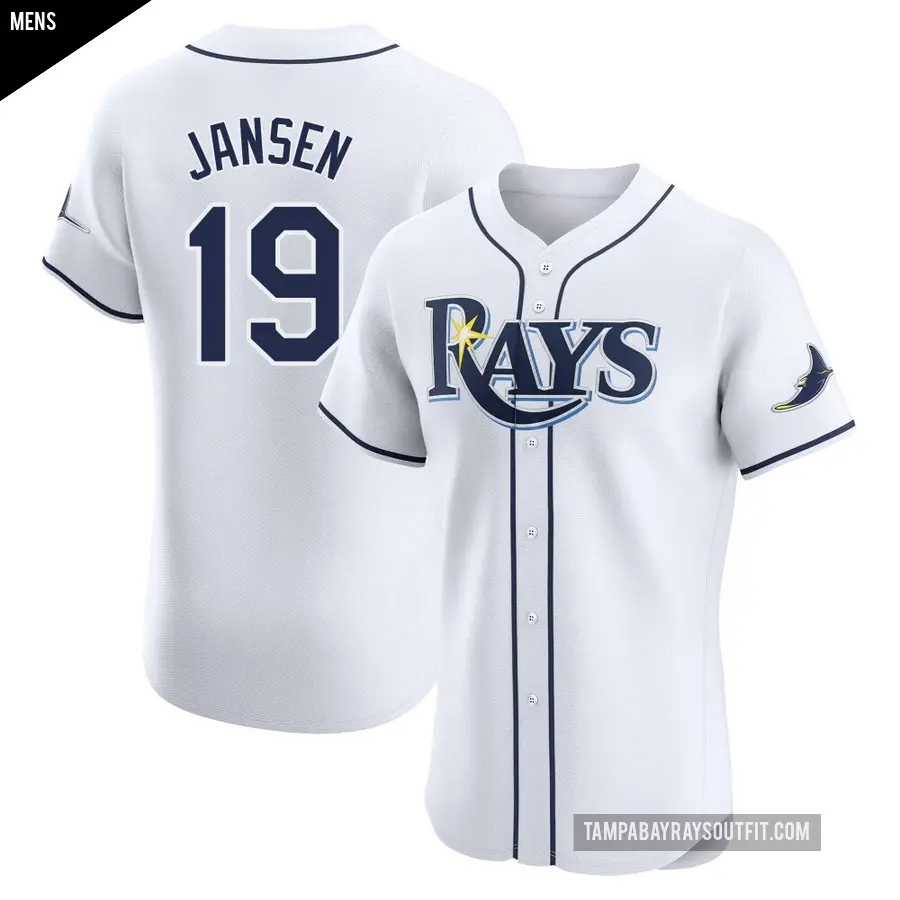 Men's Tampa Bay Rays ＃19 Danny Jansen Elite White Home Jersey