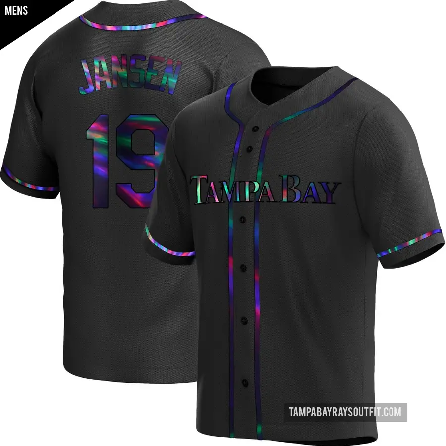 Men's Tampa Bay Rays ＃19 Danny Jansen Replica Black Holographic Alternate Jersey