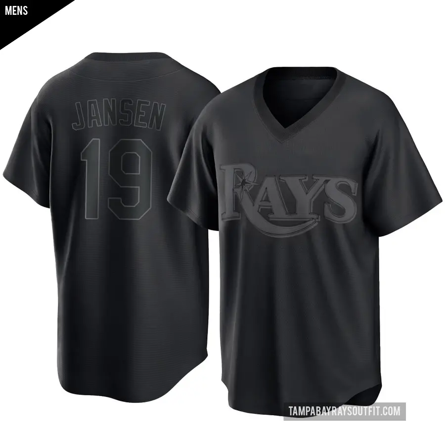 Men's Tampa Bay Rays ＃19 Danny Jansen Replica Black Pitch Fashion Jersey