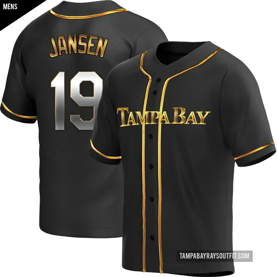 Men's Tampa Bay Rays ＃19 Danny Jansen Replica Gold Black en Alternate Jersey