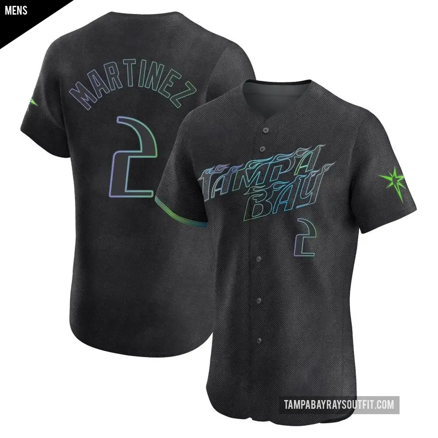 Men's Tampa Bay Rays ＃2 Michael Martinez Elite Charcoal 2024 City Connect Jersey