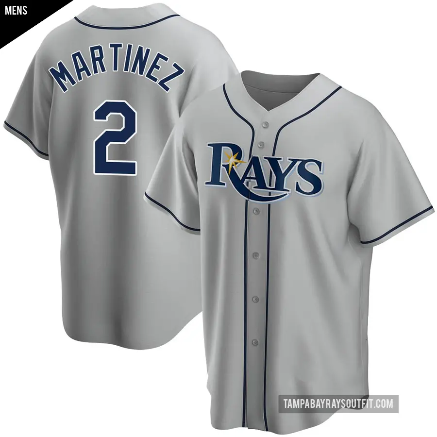 Men's Tampa Bay Rays ＃2 Michael Martinez Replica Gray Road Jersey