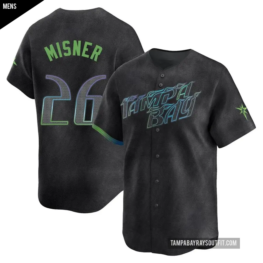 Men's Tampa Bay Rays ＃26 Kameron Misner Limited Charcoal 2024 City Connect Jersey