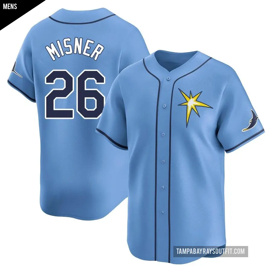 Men's Tampa Bay Rays ＃26 Kameron Misner Limited Light Blue Alternate Jersey