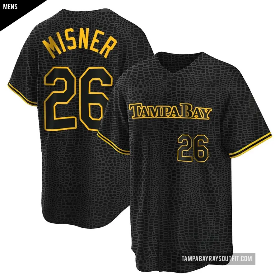 Men's Tampa Bay Rays ＃26 Kameron Misner Replica Black Snake Skin City Jersey