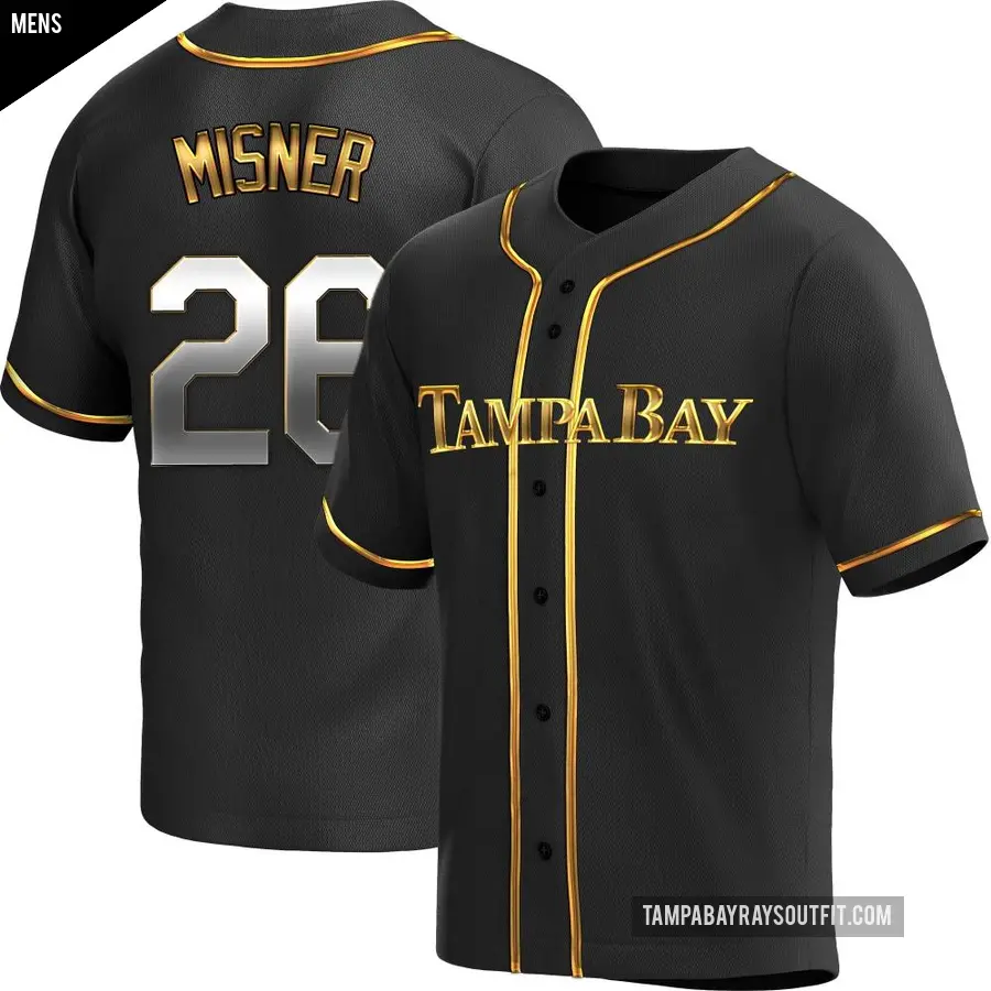 Men's Tampa Bay Rays ＃26 Kameron Misner Replica Gold Black en Alternate Jersey