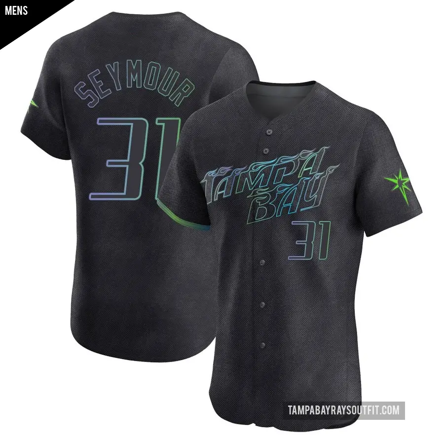 Men's Tampa Bay Rays ＃31 Ian Seymour Elite Charcoal 2024 City Connect Jersey