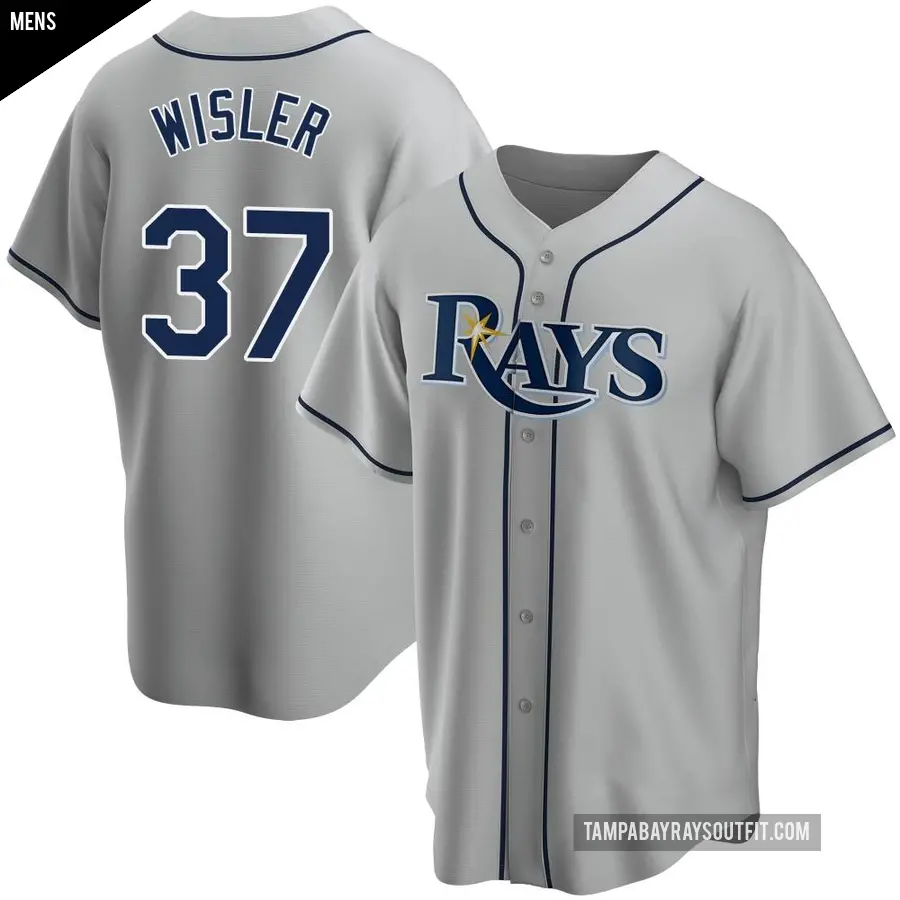 Men's Tampa Bay Rays ＃37 Matt Wisler Replica Gray Road Jersey