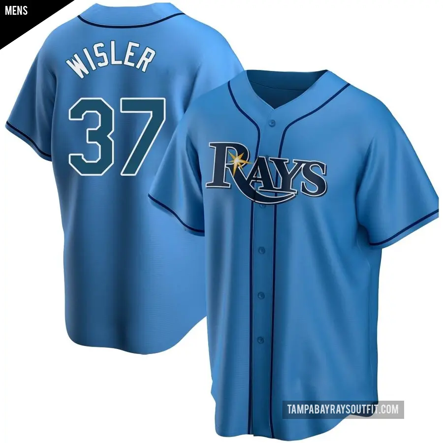 Men's Tampa Bay Rays ＃37 Matt Wisler Replica Light Blue Alternate Jersey