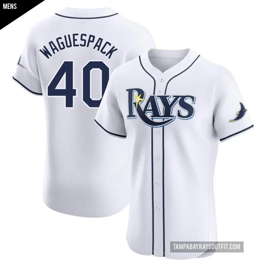 Men's Tampa Bay Rays ＃40 Jacob Waguespack Elite White Home Jersey