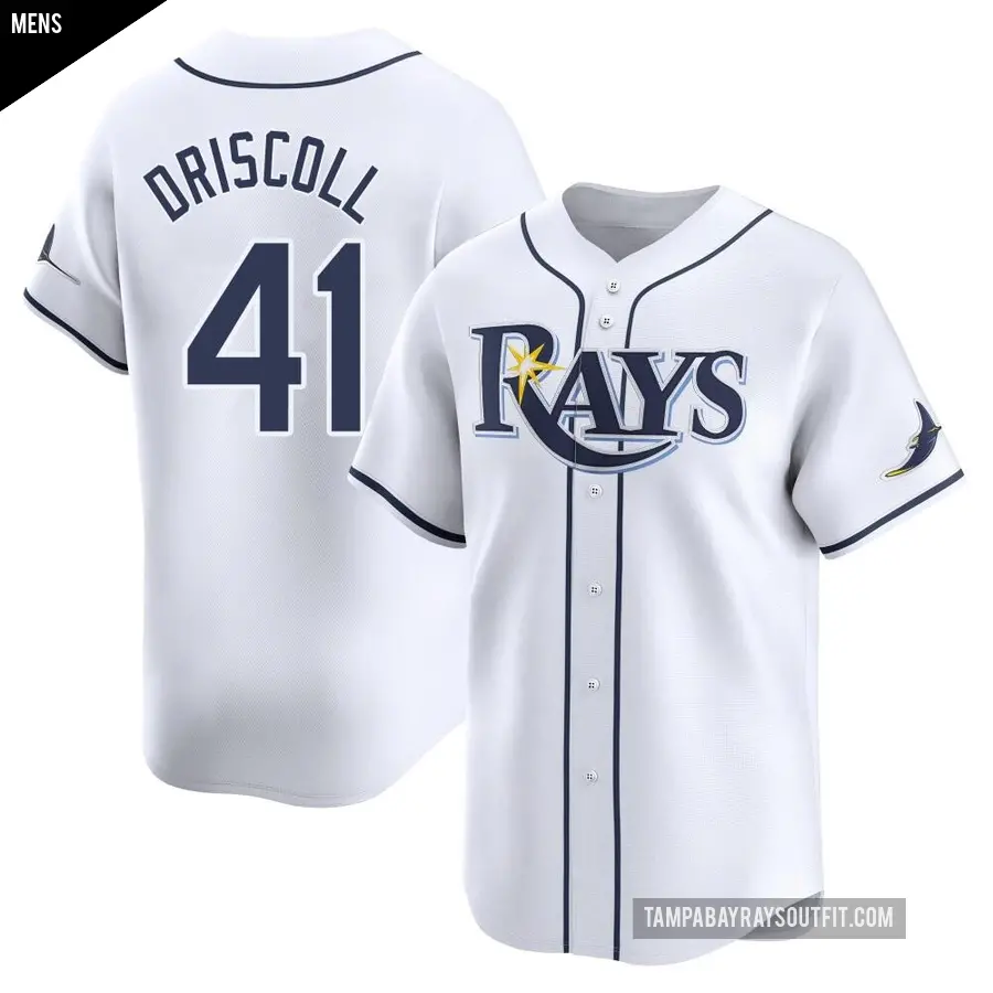 Men's Tampa Bay Rays ＃41 Logan Driscoll Limited White Home Jersey