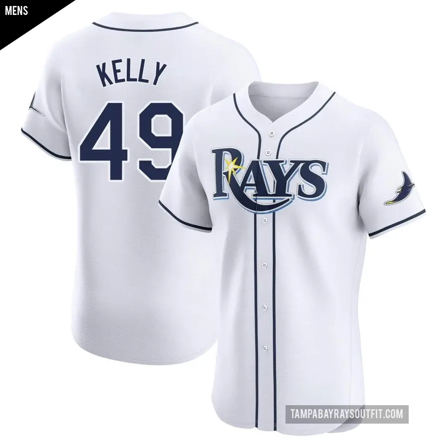 Men's Tampa Bay Rays ＃49 Kevin Kelly Elite White Home Jersey