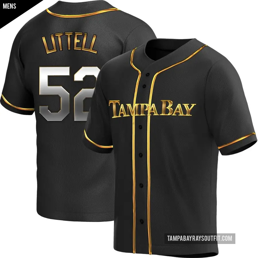 Men's Tampa Bay Rays ＃52 Zack Littell Replica Gold Black en Alternate Jersey