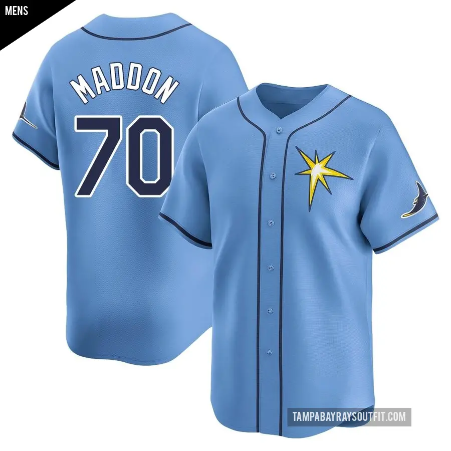 Men's Tampa Bay Rays ＃70 Joe Maddon Limited Light Blue Alternate Jersey