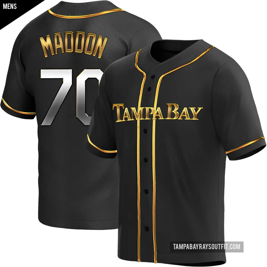 Men's Tampa Bay Rays ＃70 Joe Maddon Replica Gold Black en Alternate Jersey