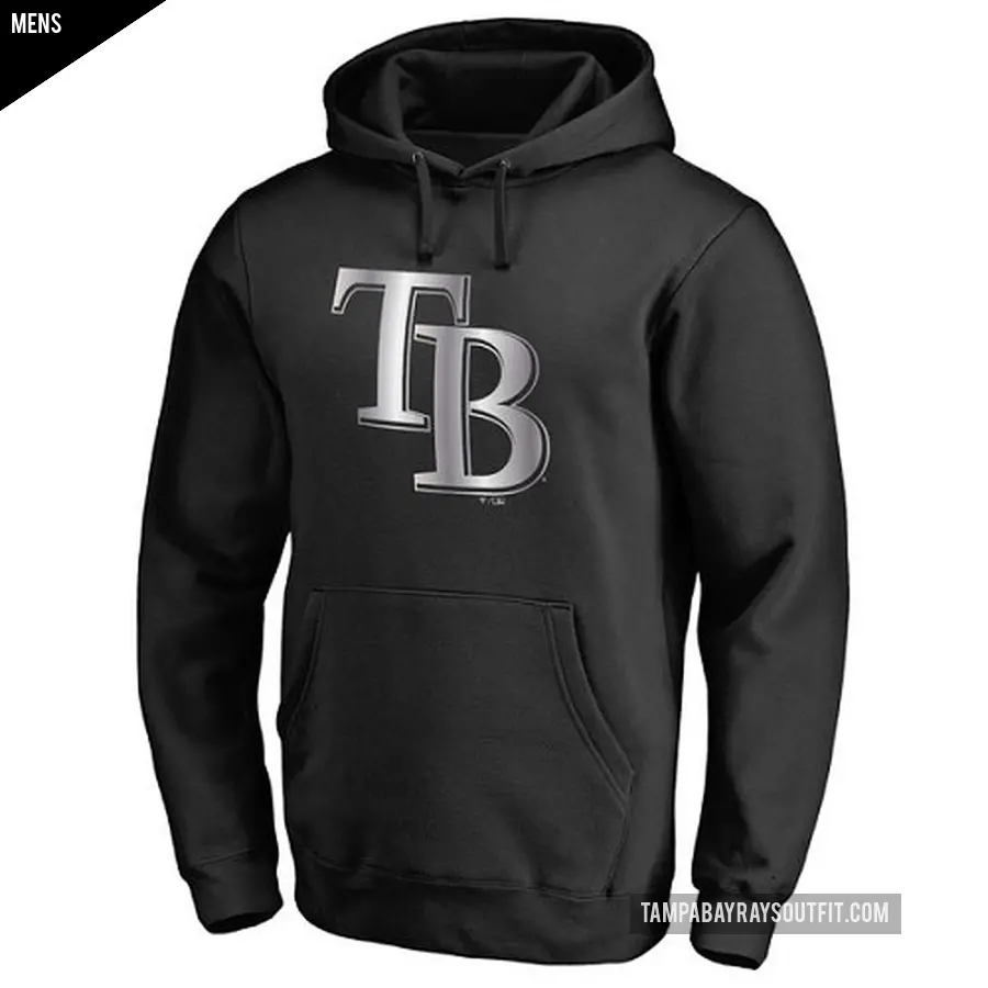 Men's Tampa Bay Rays Black Platinum Collection Pullover Hoodie -