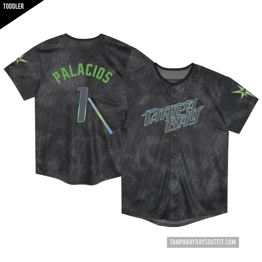 Toddler Tampa Bay Rays ＃1 Richie Palacios Limited Charcoal 2024 City Connect Jersey