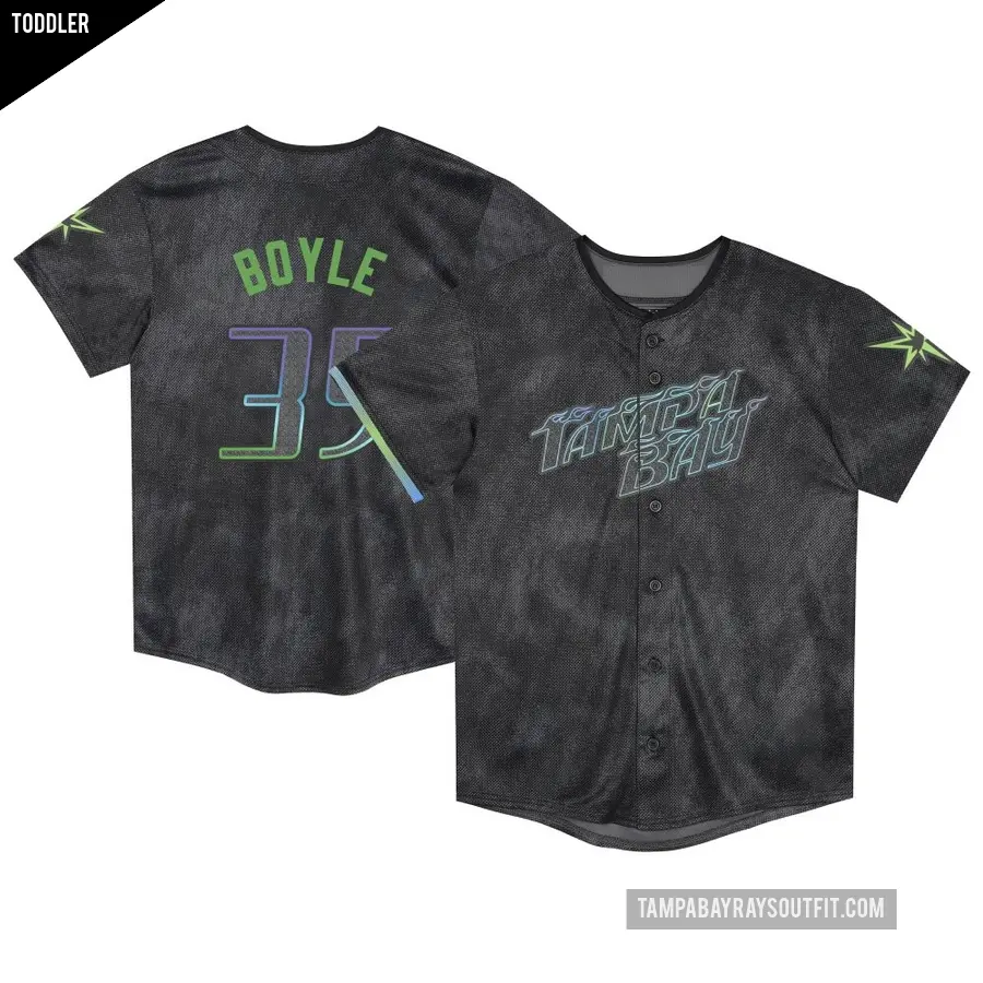 Toddler Tampa Bay Rays ＃35 Joe Boyle Limited Charcoal 2024 City Connect Jersey