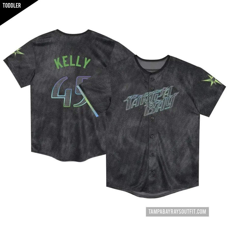 Toddler Tampa Bay Rays ＃49 Kevin Kelly Limited Charcoal 2024 City Connect Jersey