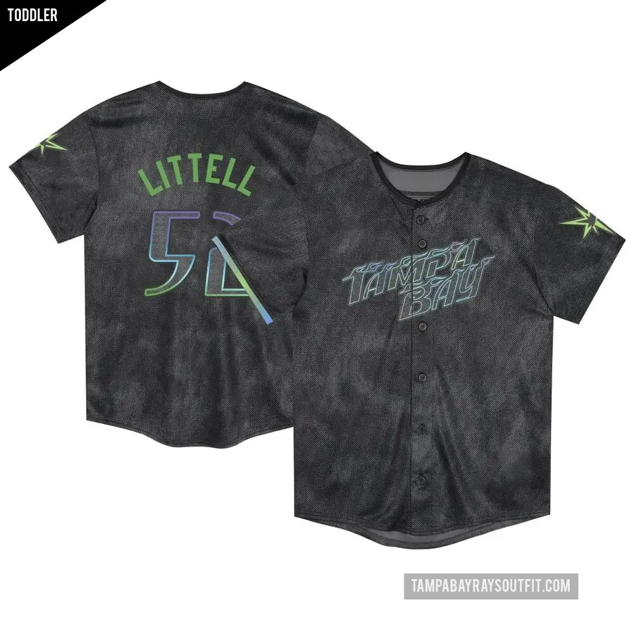 Toddler Tampa Bay Rays ＃52 Zack Littell Limited Charcoal 2024 City Connect Jersey