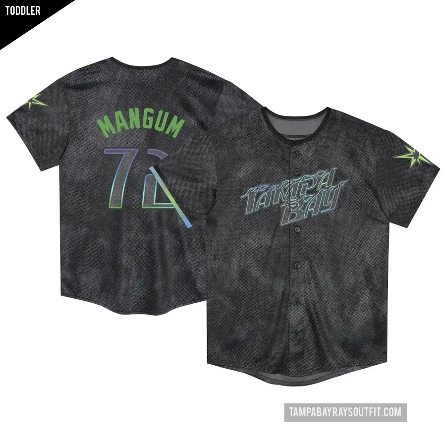 Toddler Tampa Bay Rays ＃72 Jake Mangum Limited Charcoal 2024 City Connect Jersey