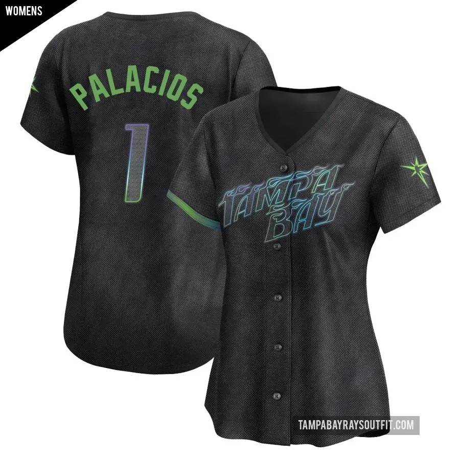 Women's Tampa Bay Rays ＃1 Richie Palacios Limited Charcoal 2024 City Connect Jersey