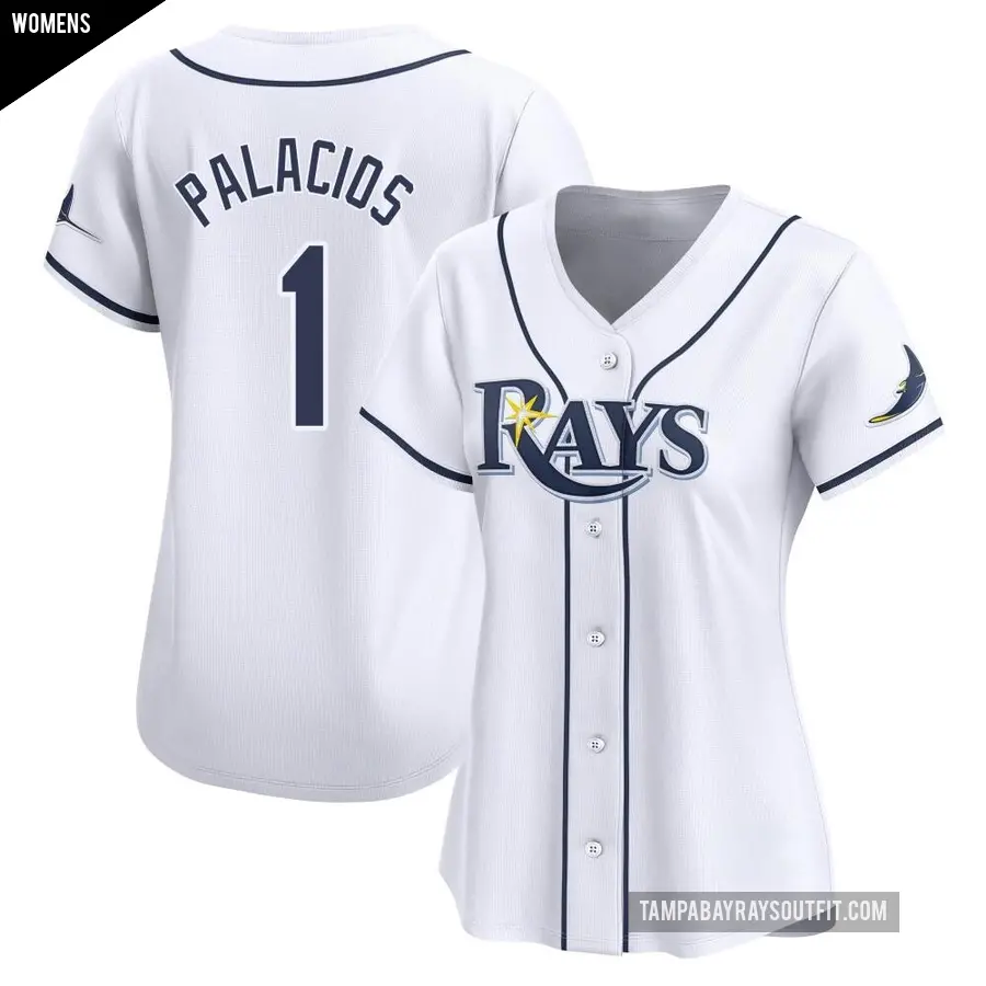 Women's Tampa Bay Rays ＃1 Richie Palacios Limited White Home Jersey