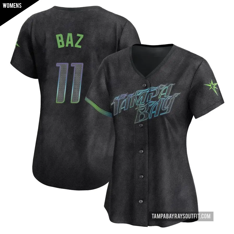 Women's Tampa Bay Rays ＃11 Shane Baz Limited Charcoal 2024 City Connect Jersey