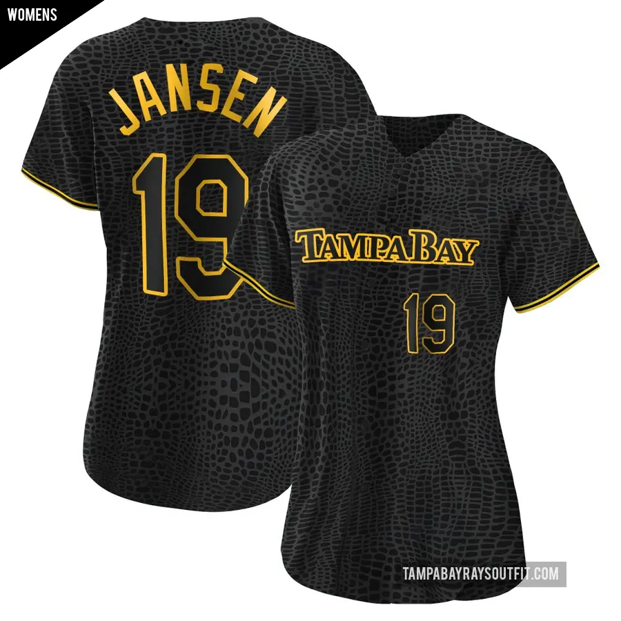 Women's Tampa Bay Rays ＃19 Danny Jansen Authentic Black Snake Skin City Jersey