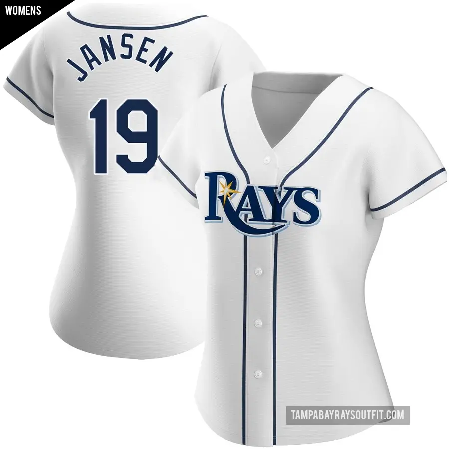 Women's Tampa Bay Rays ＃19 Danny Jansen Authentic White Home Jersey