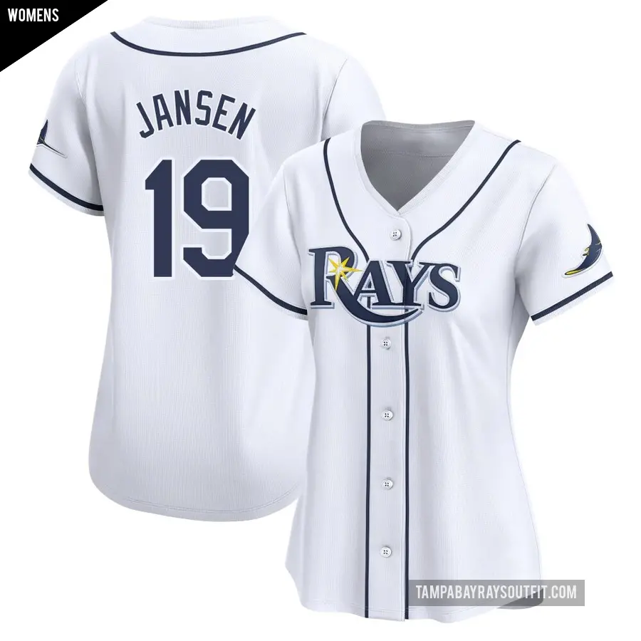 Women's Tampa Bay Rays ＃19 Danny Jansen Limited White Home Jersey