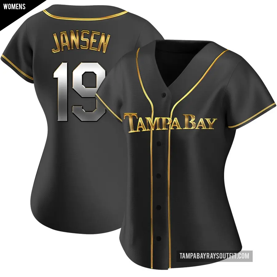 Women's Tampa Bay Rays ＃19 Danny Jansen Replica Gold Black en Alternate Jersey