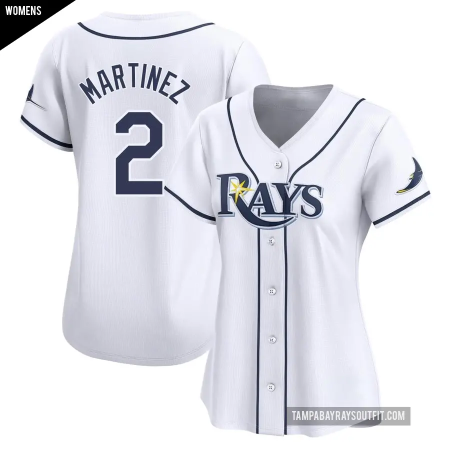 Women's Tampa Bay Rays ＃2 Michael Martinez Limited White Home Jersey