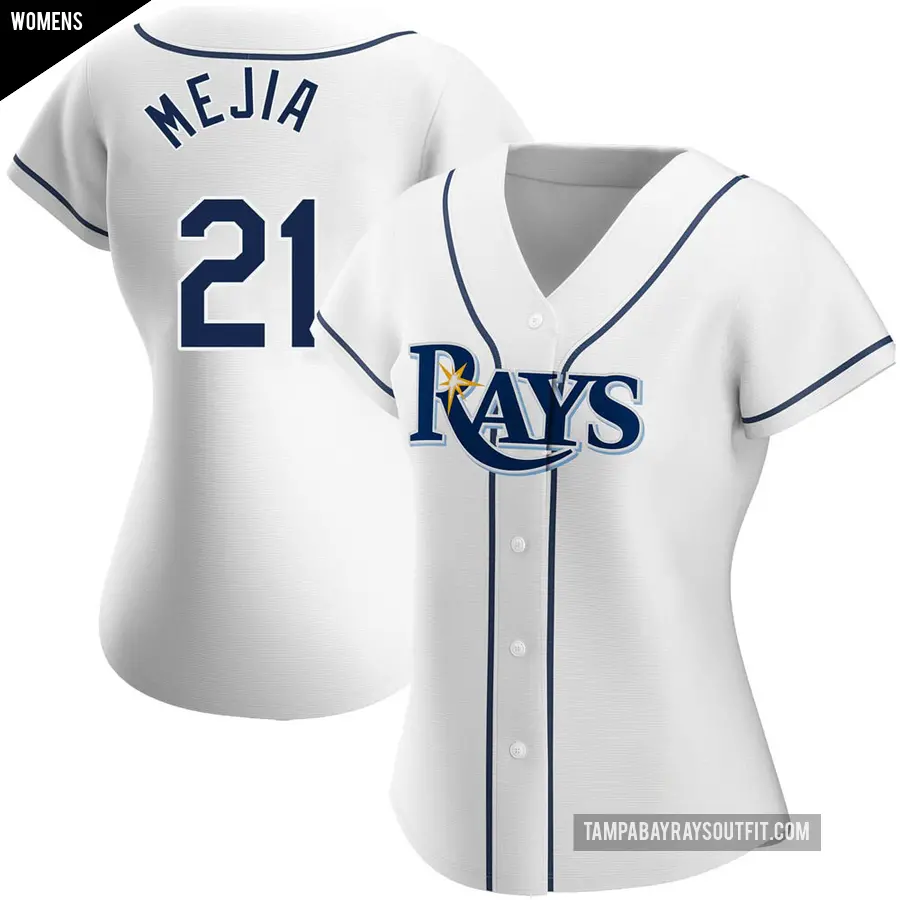 Women's Tampa Bay Rays ＃21 Francisco Mejia Authentic White Home Jersey