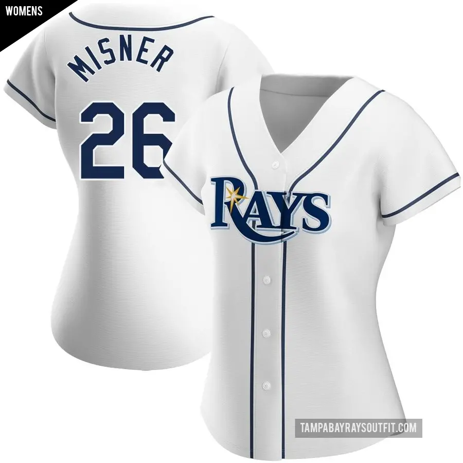 Women's Tampa Bay Rays ＃26 Kameron Misner Replica White Home Jersey