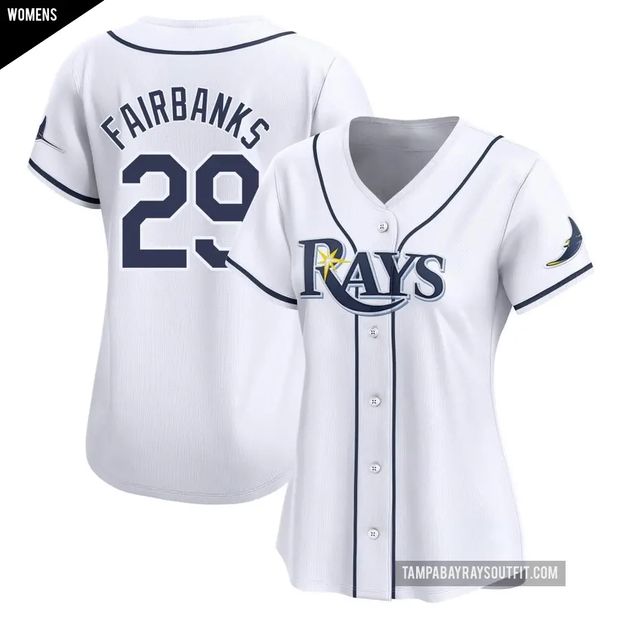 Women's Tampa Bay Rays ＃29 Pete Fairbanks Limited White Home Jersey