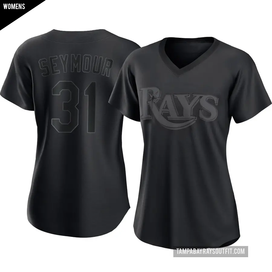 Women's Tampa Bay Rays ＃31 Ian Seymour Authentic Black Pitch Fashion Jersey