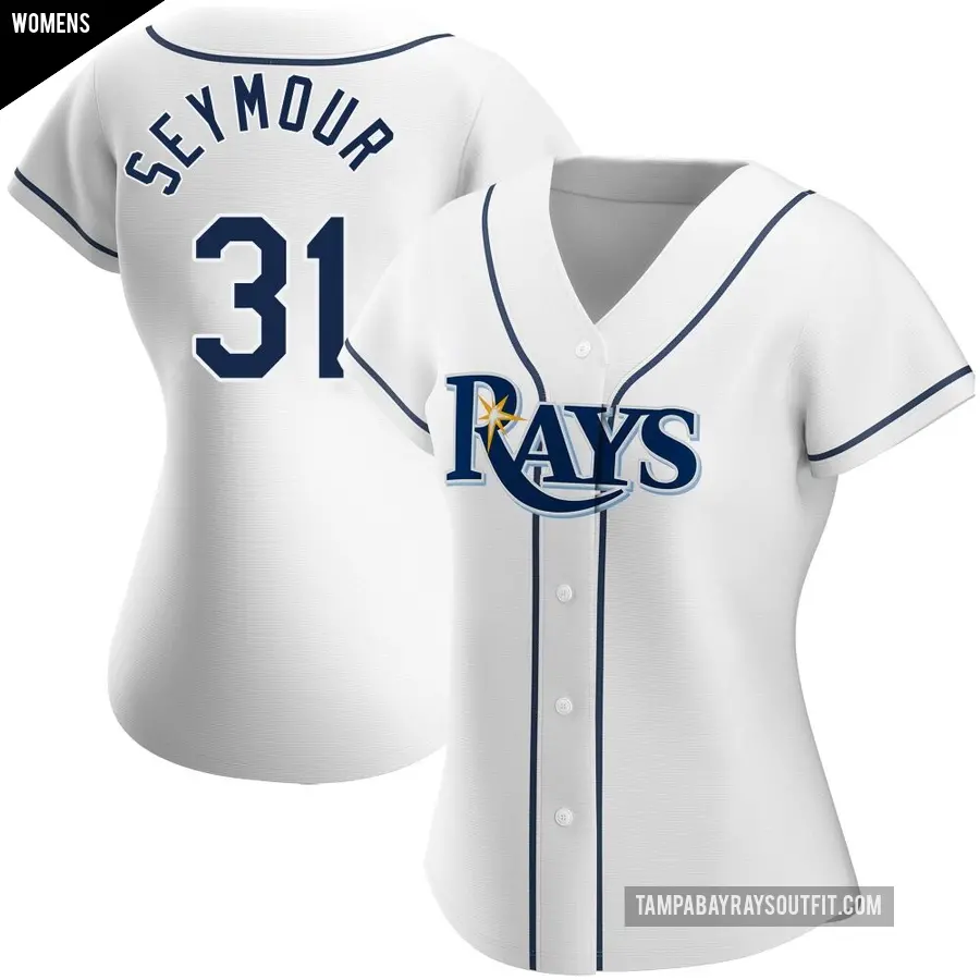 Women's Tampa Bay Rays ＃31 Ian Seymour Authentic White Home Jersey