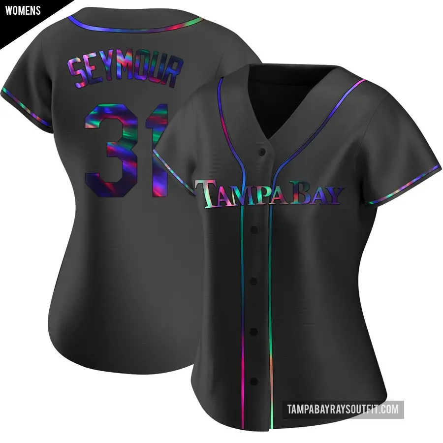 Women's Tampa Bay Rays ＃31 Ian Seymour Replica Black Holographic Alternate Jersey