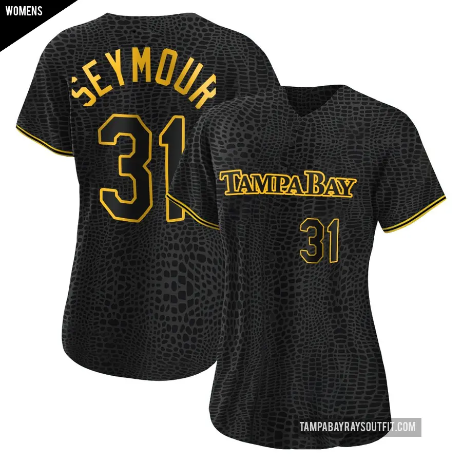 Women's Tampa Bay Rays ＃31 Ian Seymour Replica Black Snake Skin City Jersey