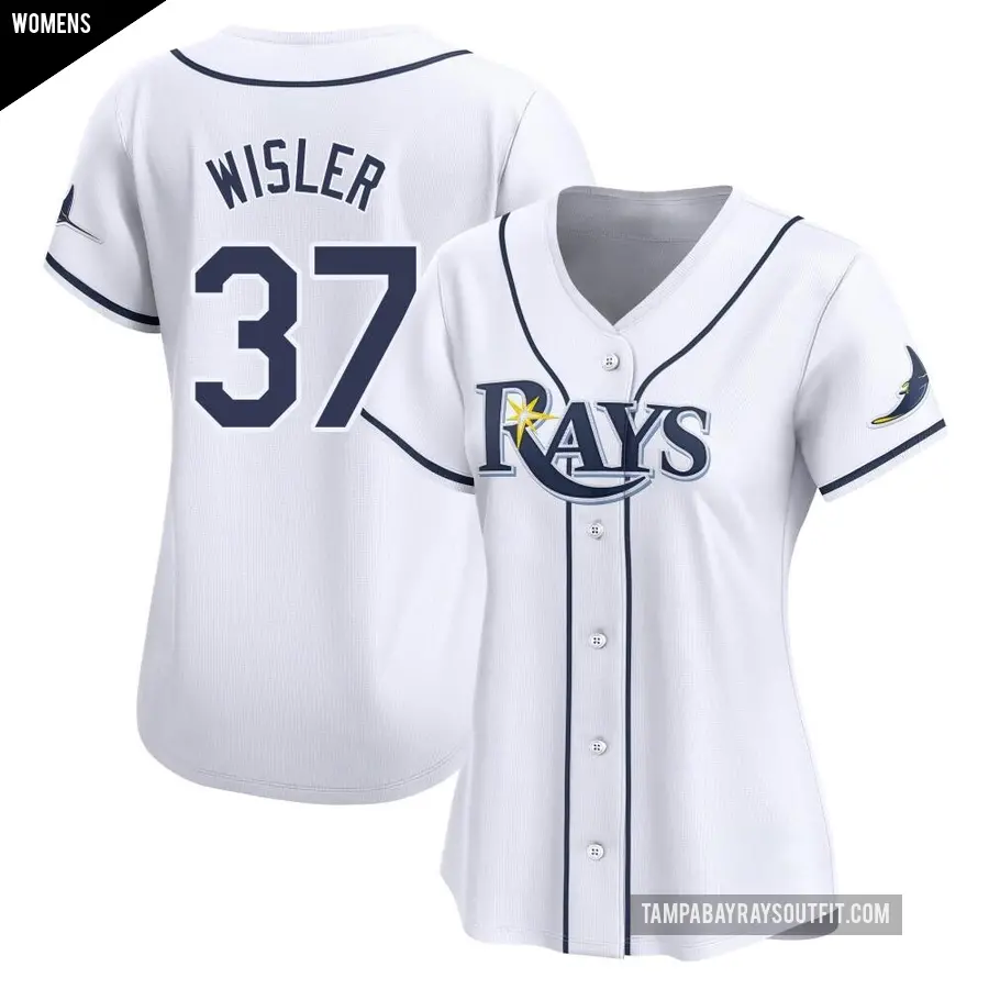 Women's Tampa Bay Rays ＃37 Matt Wisler Limited White Home Jersey