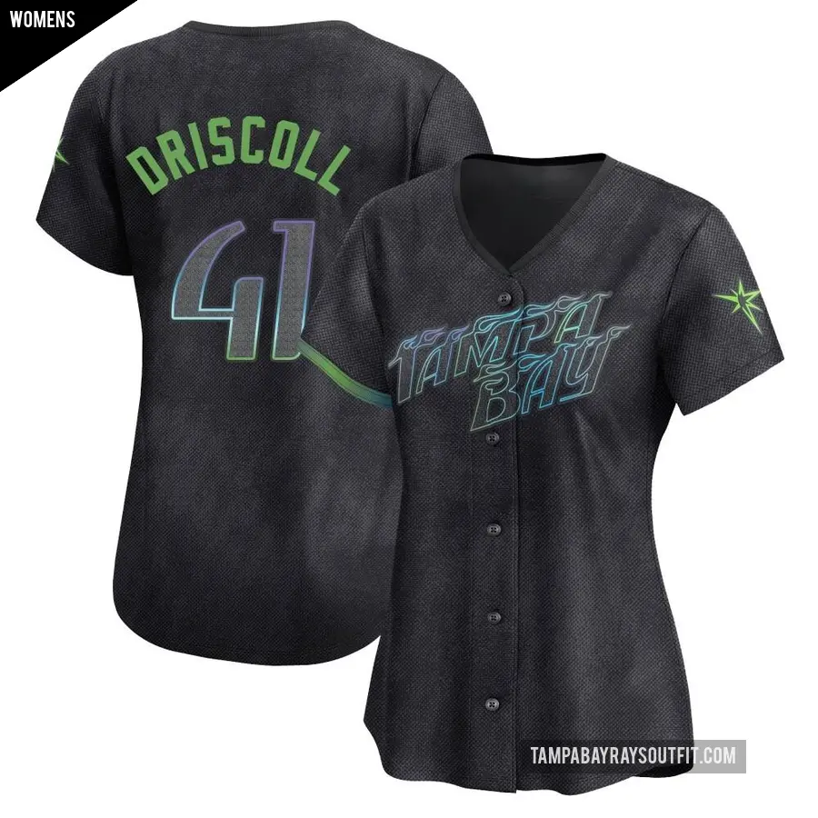 Women's Tampa Bay Rays ＃41 Logan Driscoll Limited Charcoal 2024 City Connect Jersey