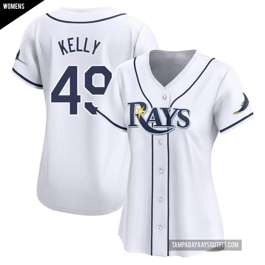 Women's Tampa Bay Rays ＃49 Kevin Kelly Limited White Home Jersey